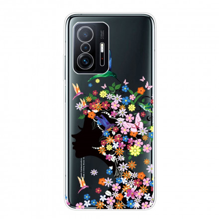 Xiaomi 11T Transparent Flowered Hair Case