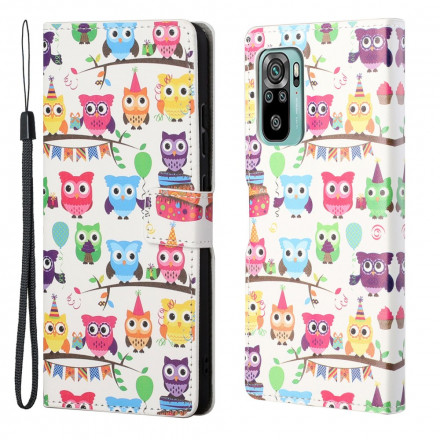 Xiaomi Redmi 10 Multiple Owl Strap Case