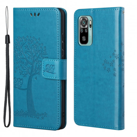 Xiaomi Redmi 10 Tree and Owl Strap Case