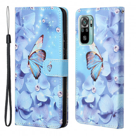 Xiaomi Redmi 10 Diamond Butterfly Strap Case