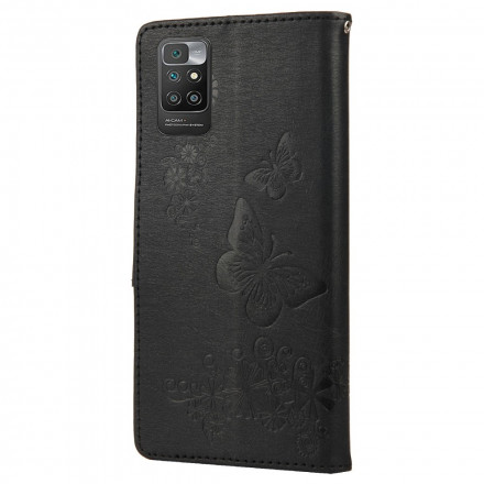 Xiaomi Redmi 10 Case Only Butterflies with Strap