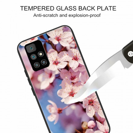 Xiaomi Redmi 10 Toughened Glass Case Realistic Flowers