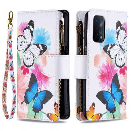 Oppo A54 5G / A74 5G Zipped Pocket Butterfly Case