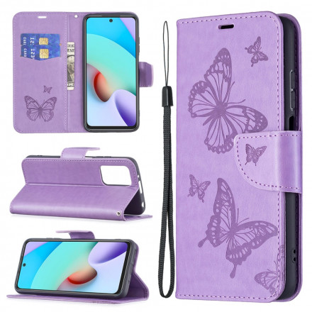 Xiaomi Redmi 10 Butterfly Printed Lanyard Case
