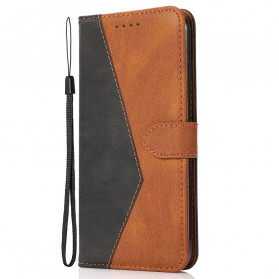 Cover Oppo A54 5G / A74 5G Similar Cuir Bicolor Triangle