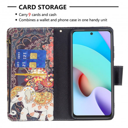 Xiaomi Redmi 10 Elephant Zipper Pocket Case