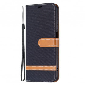 Xiaomi Redmi 10 Fabric and Leather effect case with strap