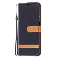 Xiaomi Redmi 10 Fabric and Leather effect case with strap