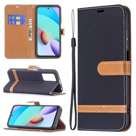 Xiaomi Redmi 10 Fabric and Leather effect case with strap