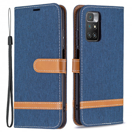 Xiaomi Redmi 10 Fabric and Leather effect case with strap Xiaomi Redmi 10 Fabric and Leather effect case with strap