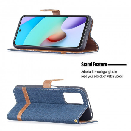 Xiaomi Redmi 10 Fabric and Leather effect case with strap Xiaomi Redmi 10 Fabric and Leather effect case with strap