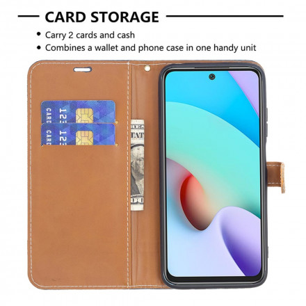 Xiaomi Redmi 10 Fabric and Leather effect case with strap Xiaomi Redmi 10 Fabric and Leather effect case with strap