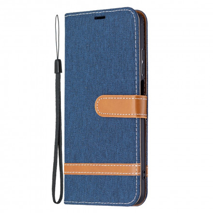 Xiaomi Redmi 10 Fabric and Leather effect case with strap Xiaomi Redmi 10 Fabric and Leather effect case with strap