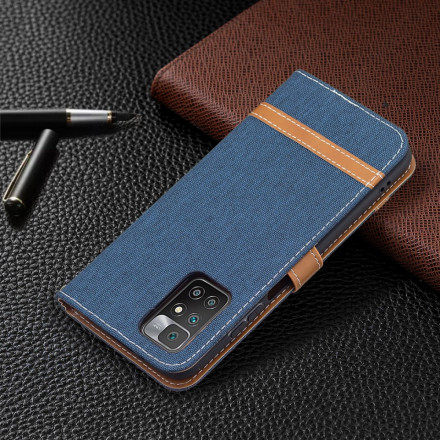 Xiaomi Redmi 10 Fabric and Leather effect case with strap Xiaomi Redmi 10 Fabric and Leather effect case with strap