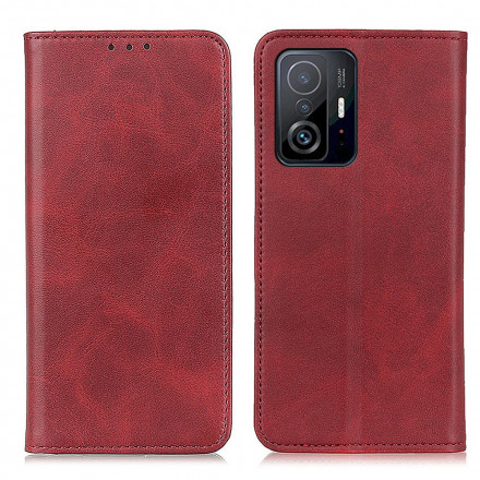 Flip Cover Xiaomi 11T / 11T Pro Cuir Fendu Mat