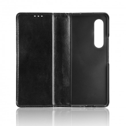 Flip Cover Samsung Galaxy Z Fold 3 5G Effet Cuir Stylisé