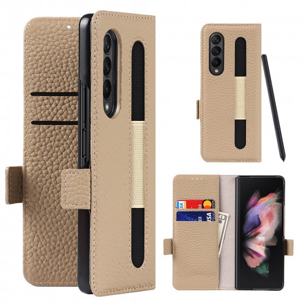 Case Samsung Galaxy Z Fold 3 5G Leather Genuine Lychee