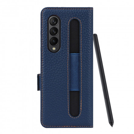 Case Samsung Galaxy Z Fold 3 5G Leather Genuine Lychee