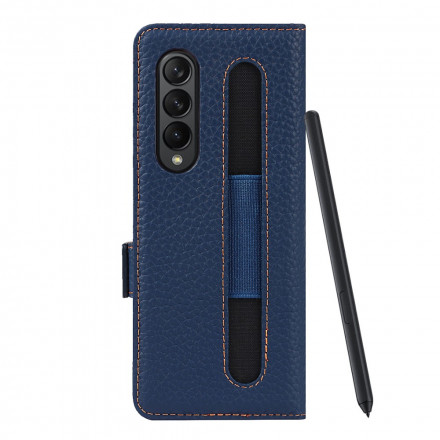 Case Samsung Galaxy Z Fold 3 5G Leather Genuine Lychee