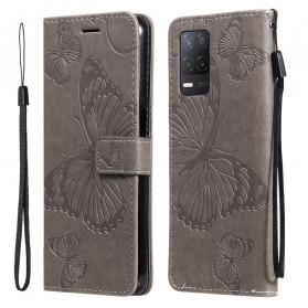 Realme 8 5G Butterflies and Oblique Flap Case