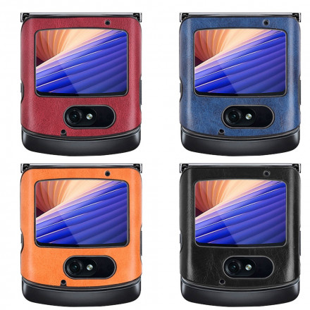 Case Motorola Razr 5G Simili Cuir Coutures