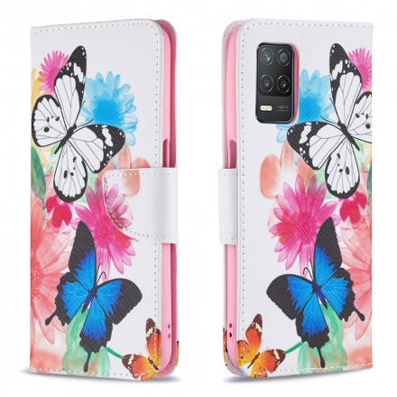 Cover Realme 8 5G Butterflies and Flowers Painted
