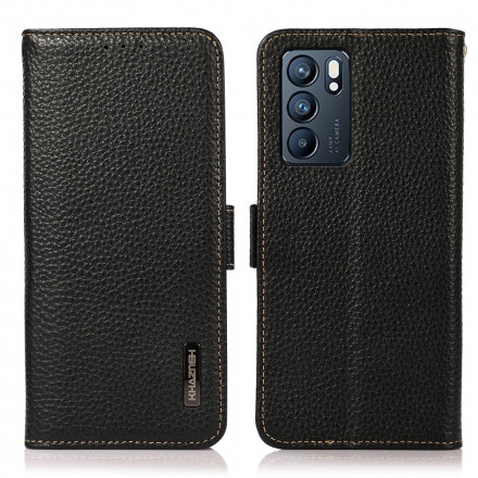 Oppo Reno 6 5G Genuine Leather Case Lychee KHAZNEH RFID
