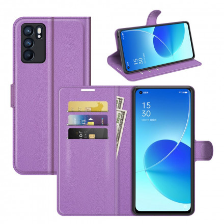 Cover Oppo Reno 6 5G Simili Cuir Lychee Classique