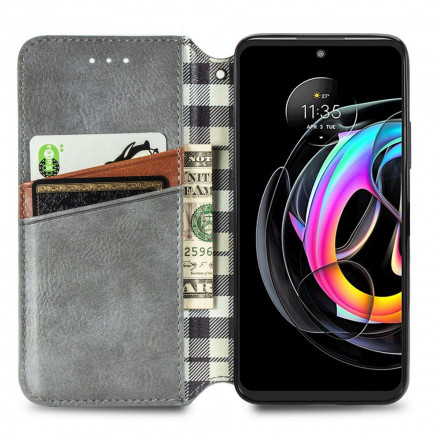 Flip Cover Motorola Edge 20 Lite Simili Cuir Texture Diamant