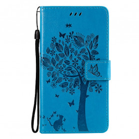 Cover Realme C21 Tree and Cat with Lanyard