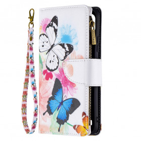 Cover Realme C21 Zipped Pocket Butterflies