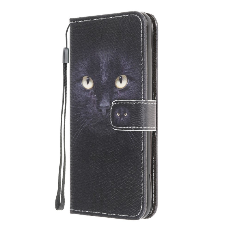 Samsung Galaxy M32 Black Cat Eye Strap Case