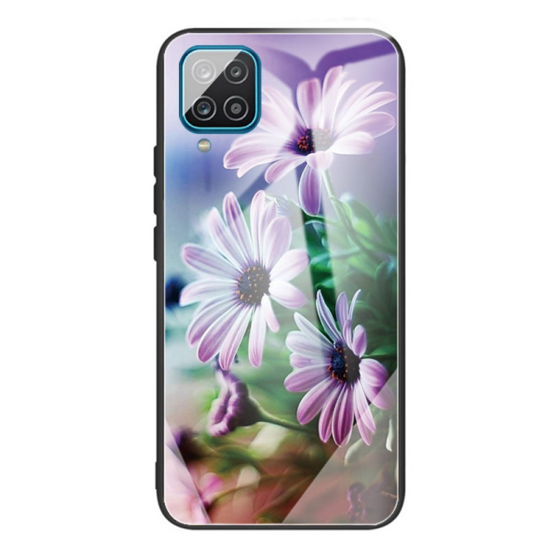 Samsung Galaxy M32 Toughened Glass Flower Case