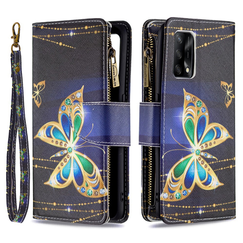 Case Oppo A74 4G Zipped Pocket Butterflies