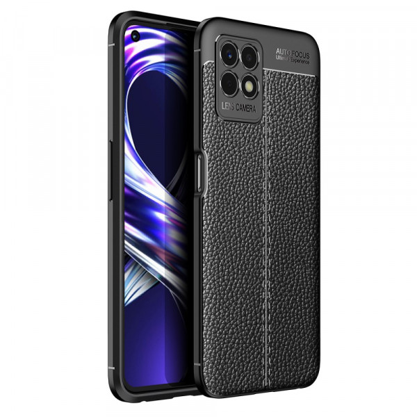 Realme 8i The
ather effect Case Lychee
 Double Line