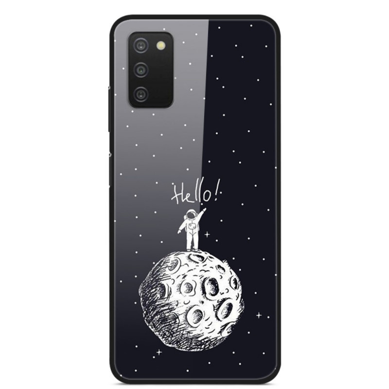Samsung Galaxy A03s Cover Tempered Glass Moon Hello