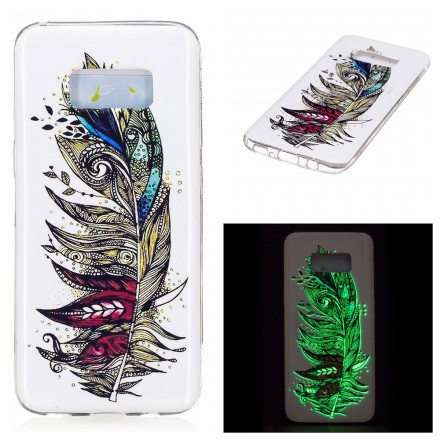 Samsung Galaxy S8 Case Tribal Feathers Fluorescent