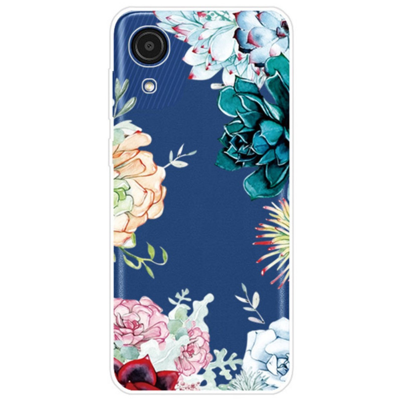 Samsung Galaxy A03 Core Transparent Watercolour Blue Flower Case