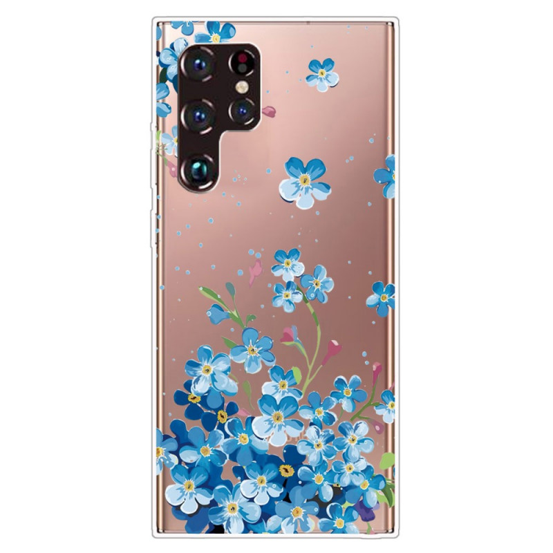 Samsung Galaxy S22 Ultra 5G Case Blue Flowers