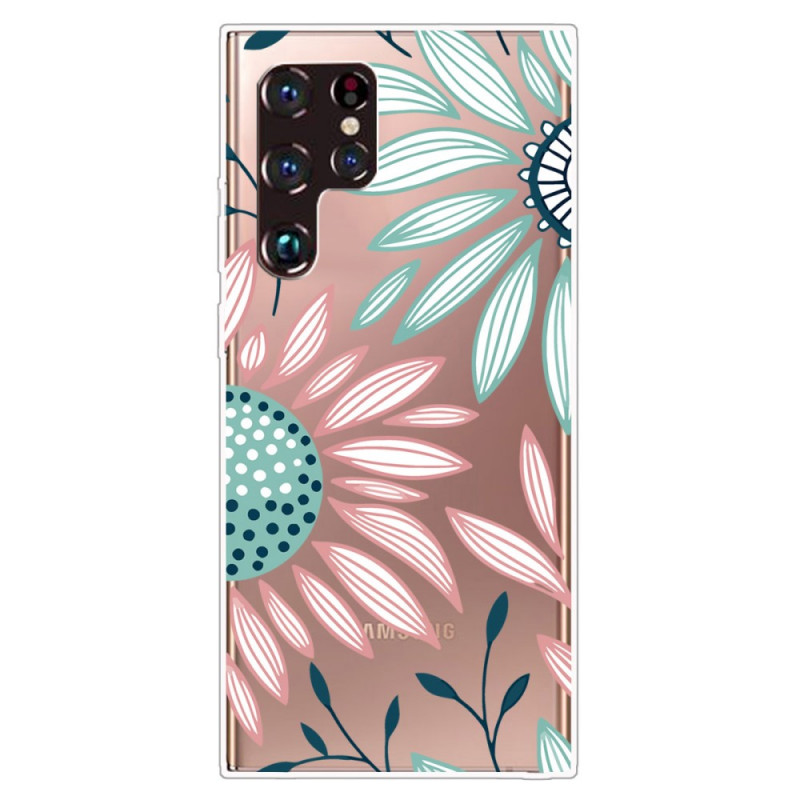 Samsung Galaxy S22 Ultra 5G Transparent Flower Case