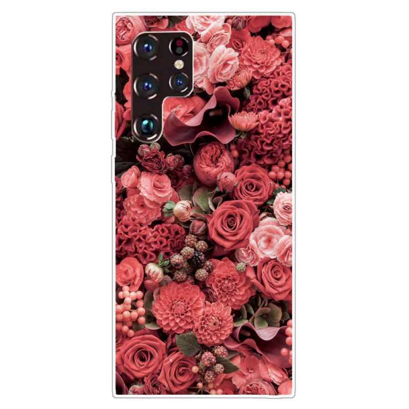 Samsung Galaxy S22 Ultra 5G Pink Flower Case