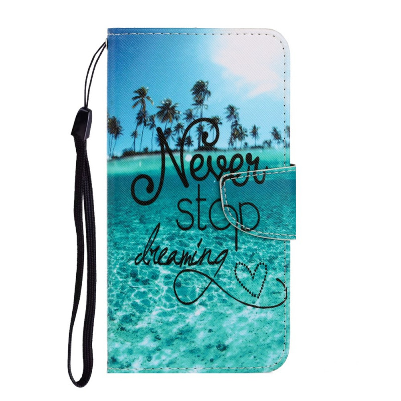 Samsung Galaxy S22 Ultra Case 5G Never Stop Dreaming Navy with Strap