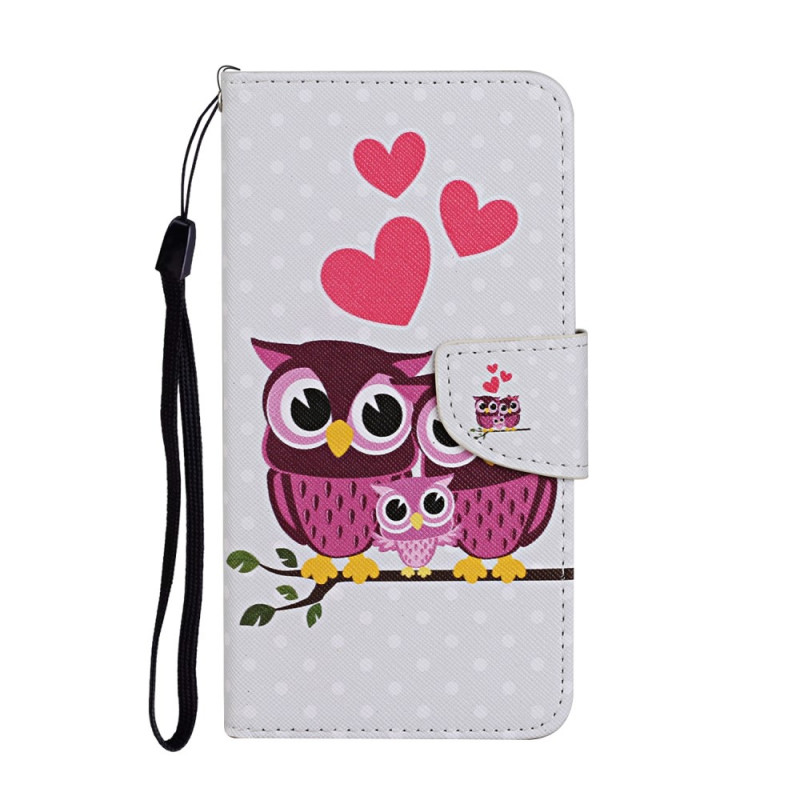 Samsung Galaxy S22 Ultra 5G Case Owl Family with Strap