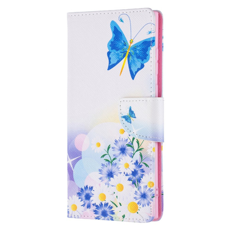 Samsung Galaxy S22 Ultra 5G Case Painted Butterflies and Flowers