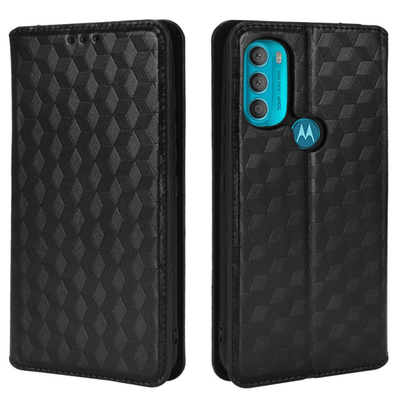 Flip Cover Moto G71 5G The
ather Effect Diamond