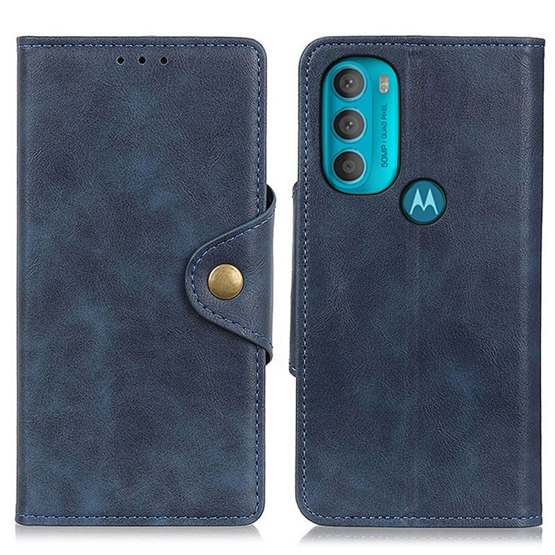 Moto G71 5G Vintage The
atherette Case with Button