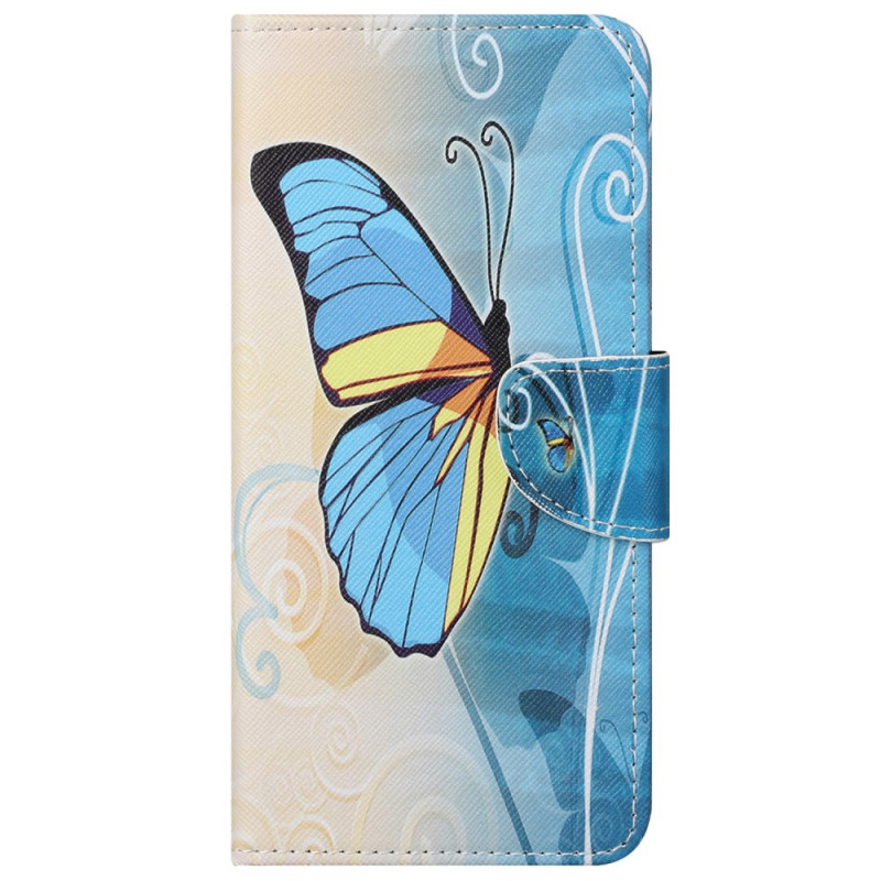 Moto G51 5G Butterfly Case Blue and Yellow