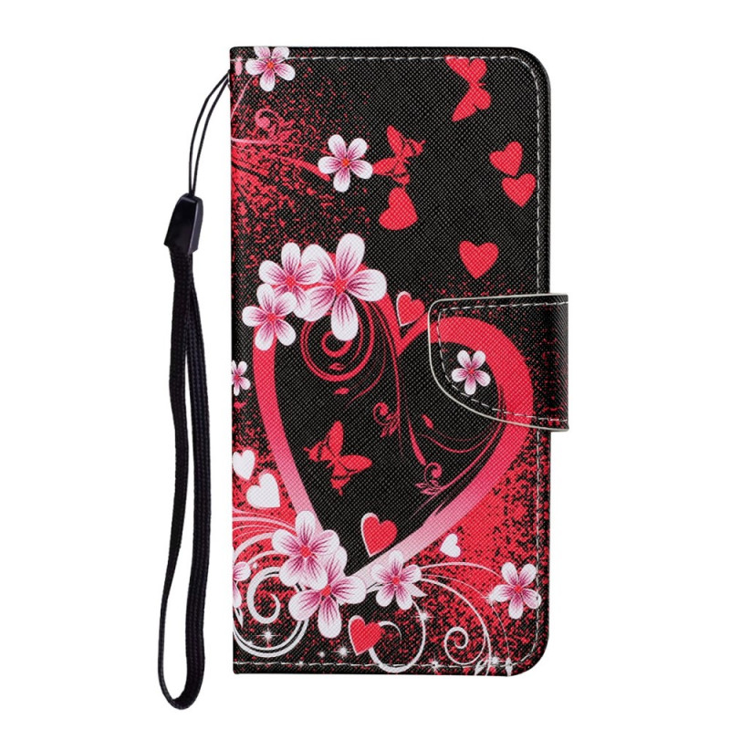 Samsung Galaxy S22 PLus 5G Case Flowers and Hearts with Strap
