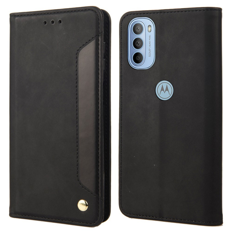 Flip Cover Moto G51 5G The
ather Effect Business Two-tone