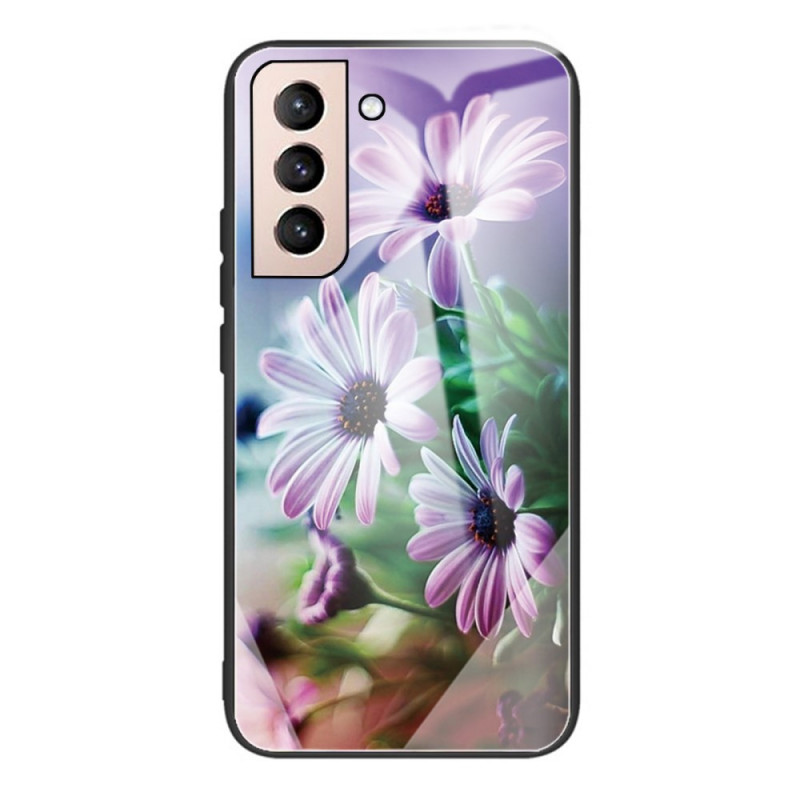 Samsung Galaxy S22 Plus 5G Tempered Glass Case Realistic Flowers